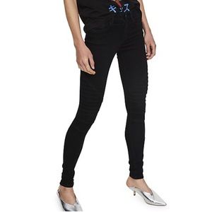 Noisy May Black Zip Biker Skinny Denim Pants
